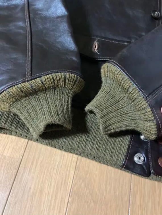リアルマッコイズ A-1 オリーブリブ フライトジャケット ホース(38 