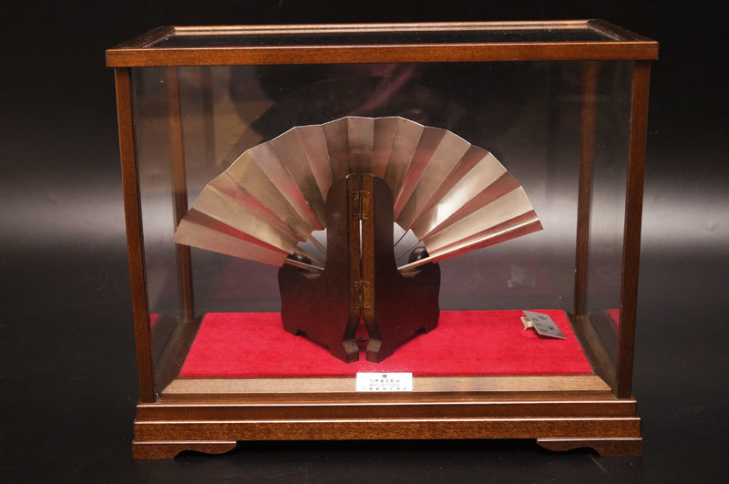 純銀◇末廣 扇 利昭作 110g 8号 松竹梅 置物 ガラスケース付-514 - 銀製