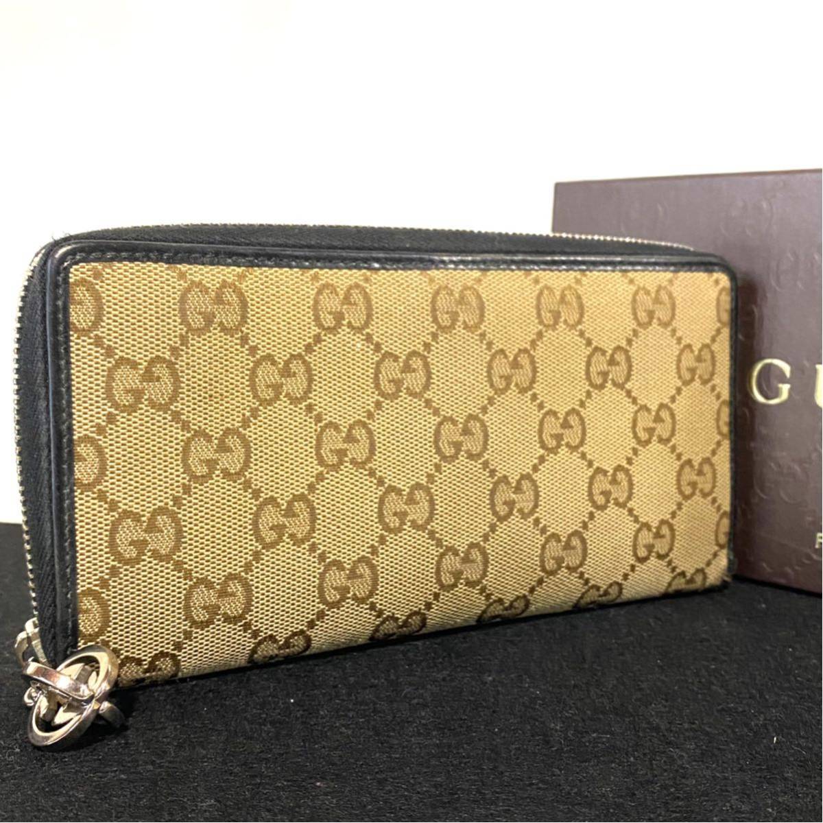  1円 GUCCI グッチ 長財布 ラウンドファスナー ラウンドファスナー長財布 GUCCI長財布 GGキャンバス レディース メンズ 長財布(女性用財布)｜売買されたオークション情報、yahooの商品情報をアー 服飾小物