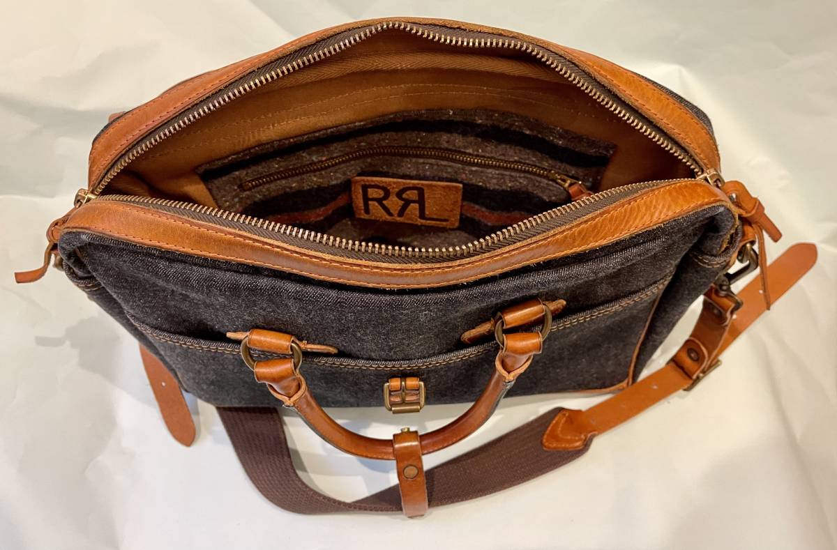 一度使用品】RRL ダブルアールエル EMERSON デニム×レザー 2way 