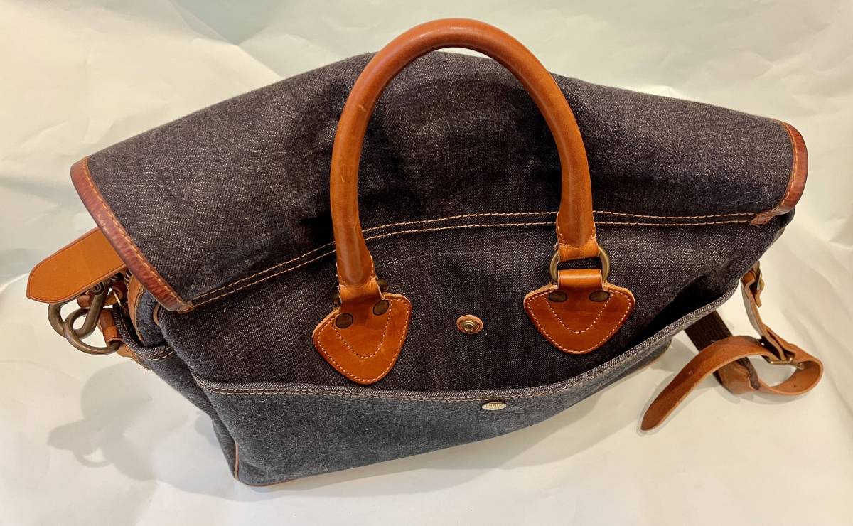 一度使用品】RRL ダブルアールエル EMERSON デニム×レザー 2way 