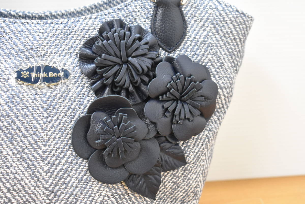 未使用】Think Bee！/シンクビー！ ネイビーロゼッタ トートバッグ  