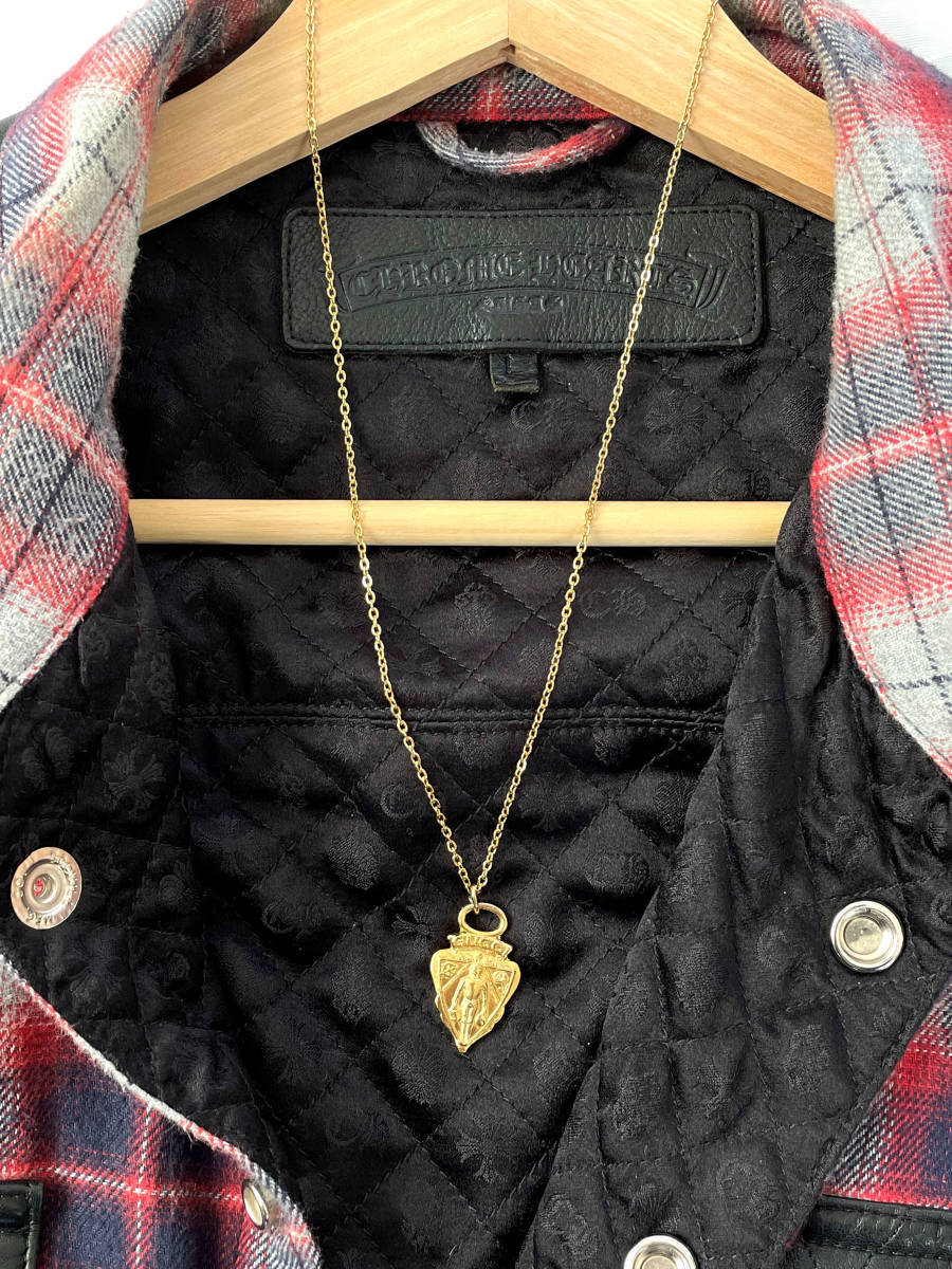 美品 レア 正規 GUCCI グッチ クレスト ロゴ ゴールド ネックレス 