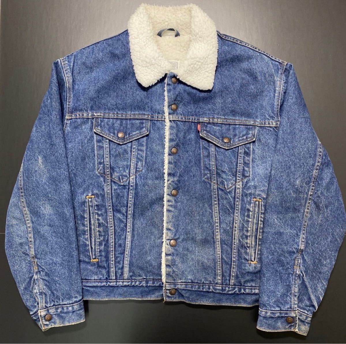 【44】80s Levi's 70608 0216 Denim Boa Jacket small e 80年代 リーバイス デニム ボア ジャケット スモールe USA製
