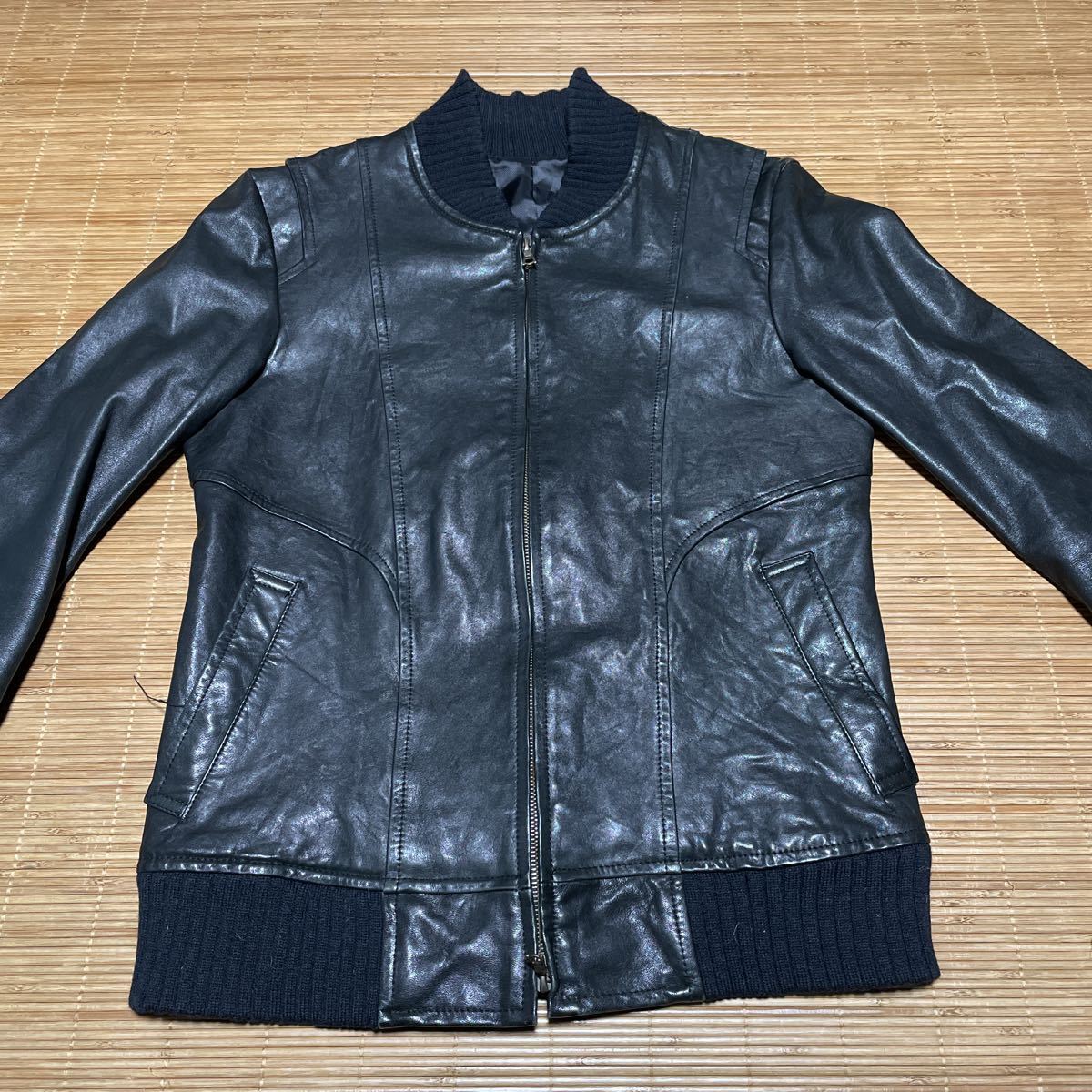 RICO リコ レザー ジャケット ブルゾン ライダース ブラック 黒 S riri 