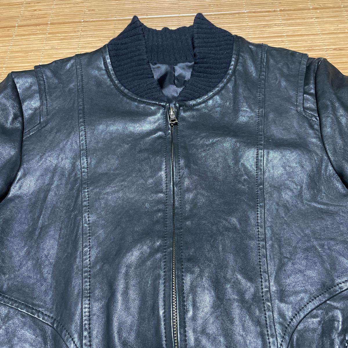 RICO リコ レザー ジャケット ブルゾン ライダース ブラック 黒 S riri 