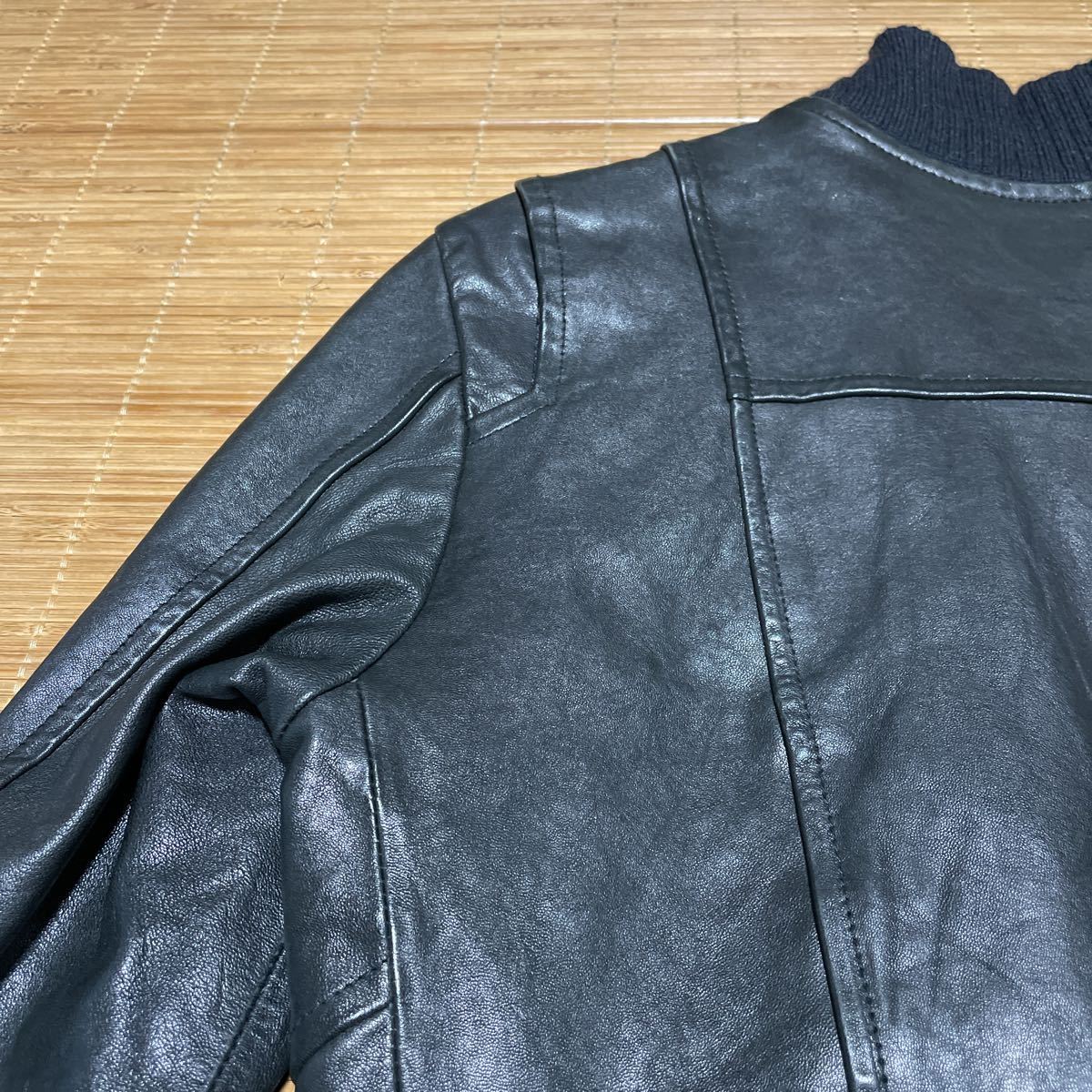 RICO リコ レザー ジャケット ブルゾン ライダース ブラック 黒 S riri 