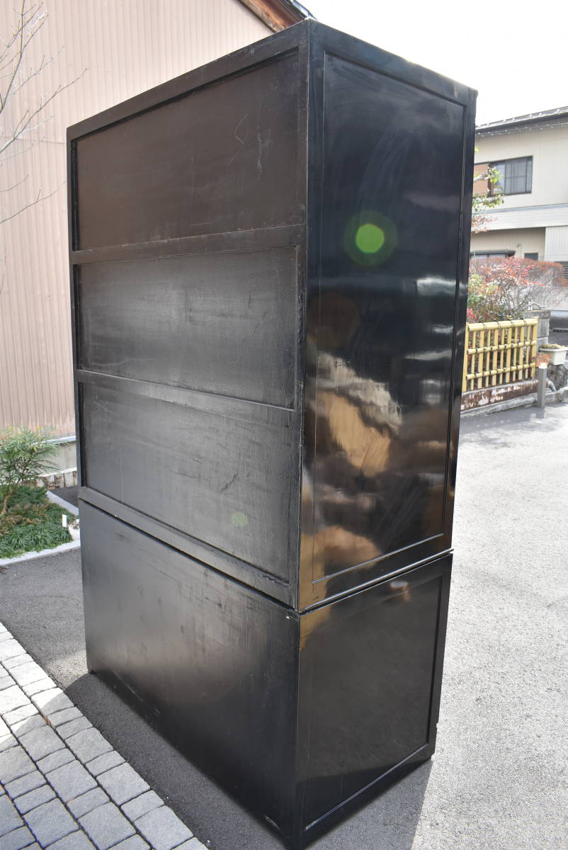 李朝家具】伝統工芸 螺鈿細工 黒漆塗 チェスト 整理箪笥 洋服たんす 高 
