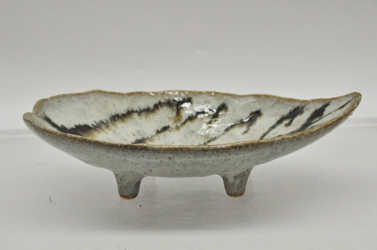 萩焼 名工 濱中月村 本人作 葉皿 大屋窯 浜中月村 懐石 茶懐石 料亭