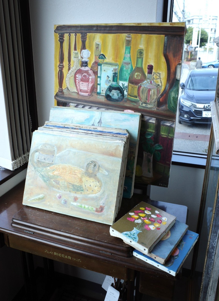 ○中古の油彩キャンバス　張りキャンバス 　15点セット　木枠　描画済み　習作用　F20　F8　F6　SM　古道具のgplus広島 2201i