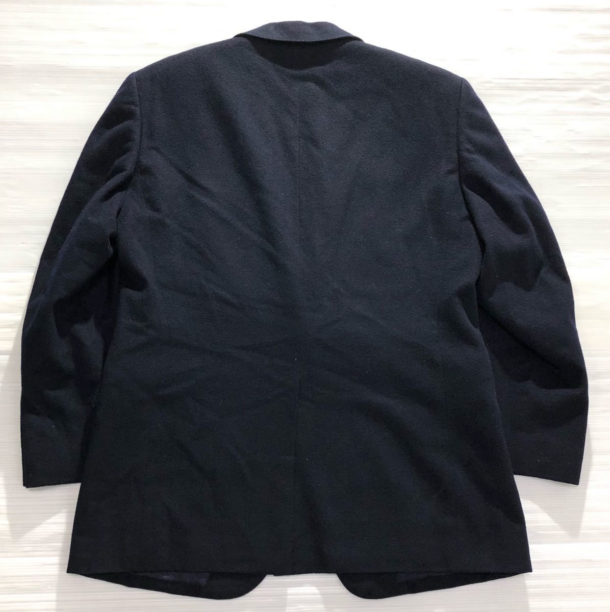 Aquascutum アクアスキュータム》裏地ペイズリー柄 メタルボタン 紺 