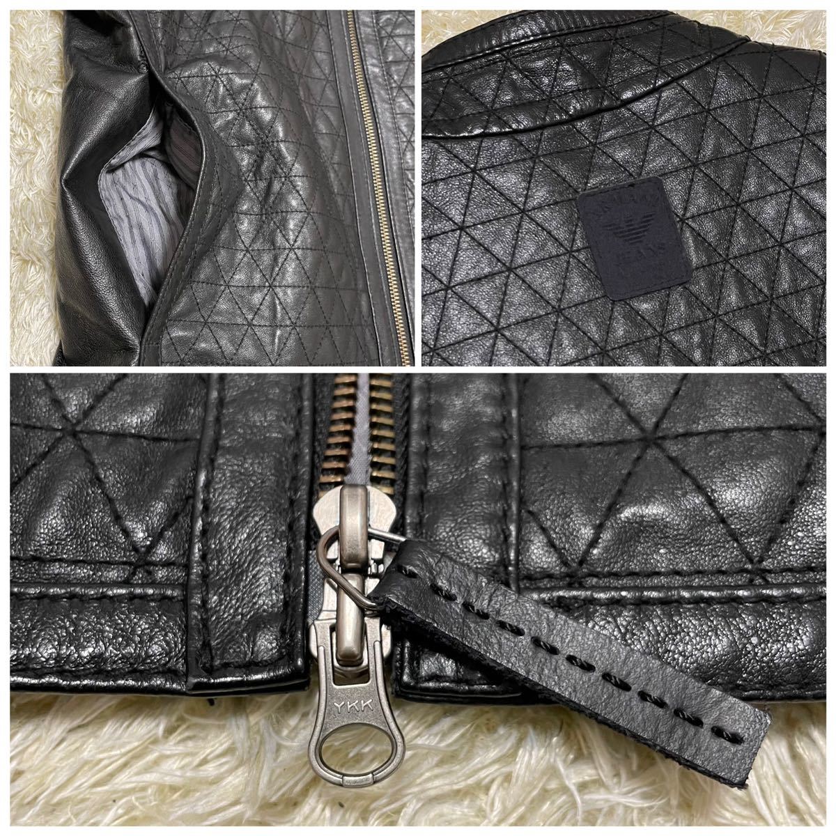 抜群のシルエット】アルマーニジーンズ ARMANI 刺繍ロゴ キルティング 