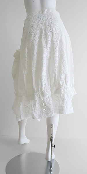 tricot COMME des GARCONS ◇アイレットレース ラッフルスカート 白 S