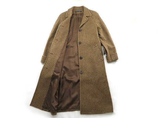 ラルフローレン　ステンカラーコート　リバーシブル　ブラウン　千鳥格子　美品 ショッピング卸売り 1円 美品 ラルフローレン 千鳥格子 レディース