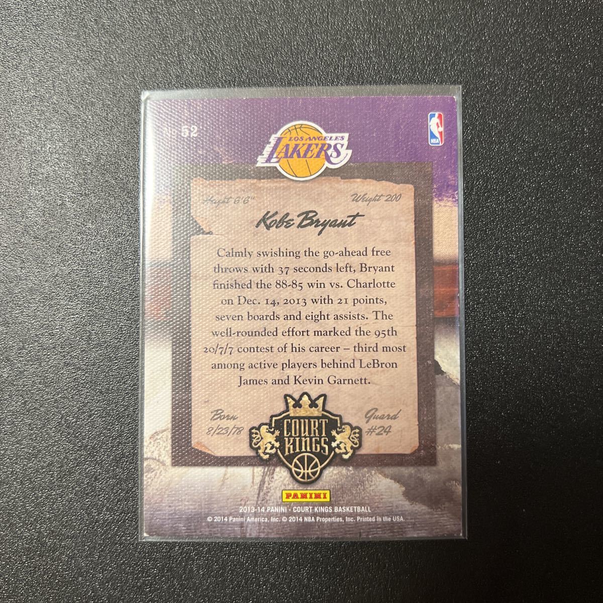 Kobe Bryant 2013-14 Panini Court Kings Non Auto コービー