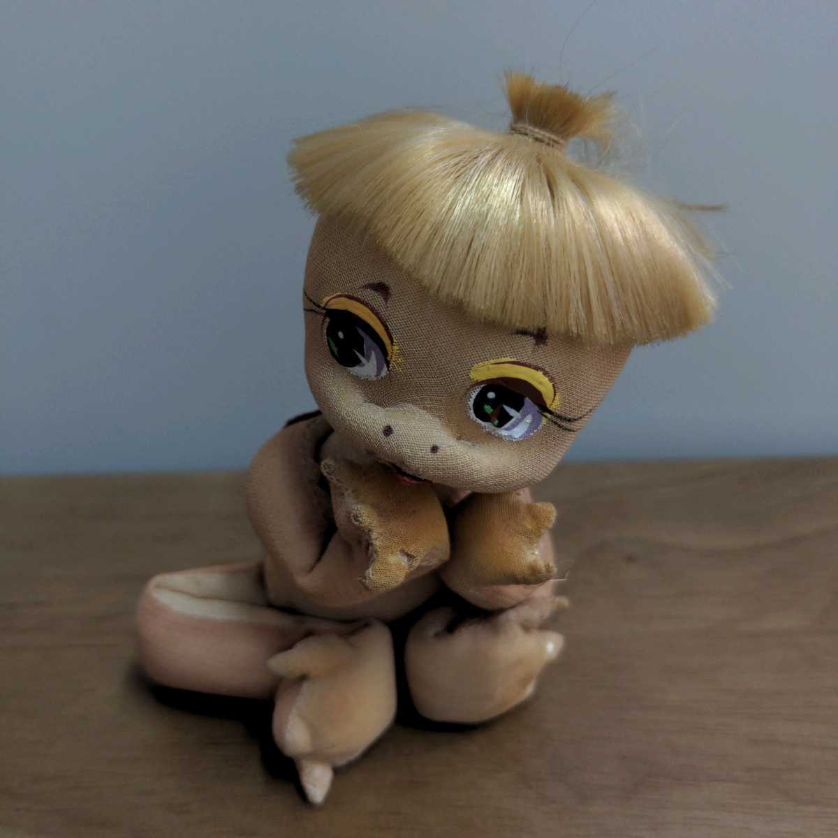 布製 カッパ人形 10.5cm 座っているいるポーズ 昭和レトロ 文化人形 