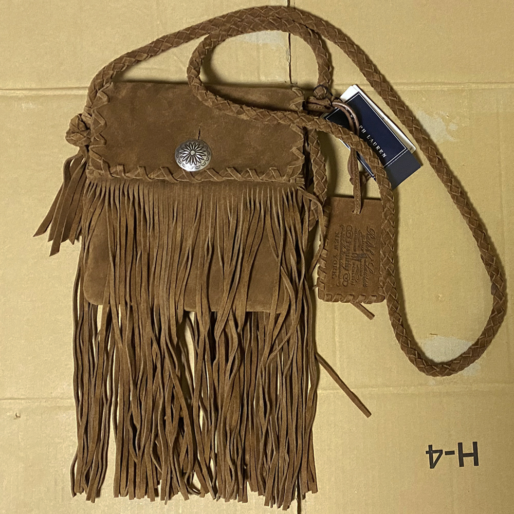 【最新作，本物保証】 ラルフローレン コレクション Ralph Lauren ネイティブ系 フリンジ コンチョ レザー スウェード ショルダーバッグ 鞄 ポシェット RRL(かばん、バッグ)｜売買されたオークション情報、yahooの商品 かばん、バッグ