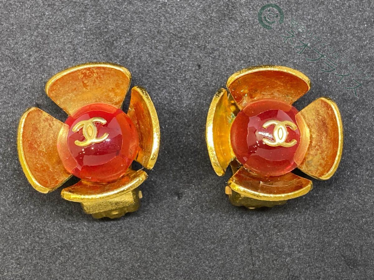 ココマーク シャネル CHANEL ラインストーン ピアス カラーストーンの