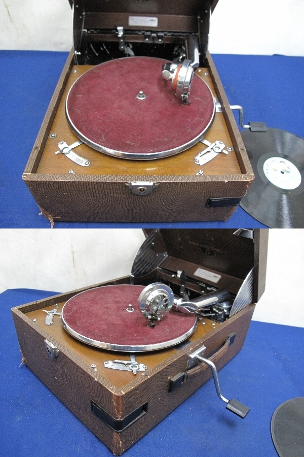 1950年代 コロンビア卓上型蓄音機 グラフォノーラ G-208 ゼンマイ