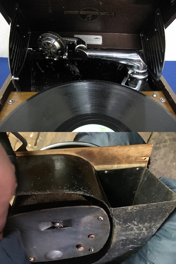 1950年代 コロンビア卓上型蓄音機 グラフォノーラ G-208 ゼンマイ