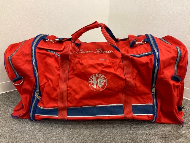 4439* ALFAROMEO アルファロメオ キャンバス×ナイロン スポーツバッグ  