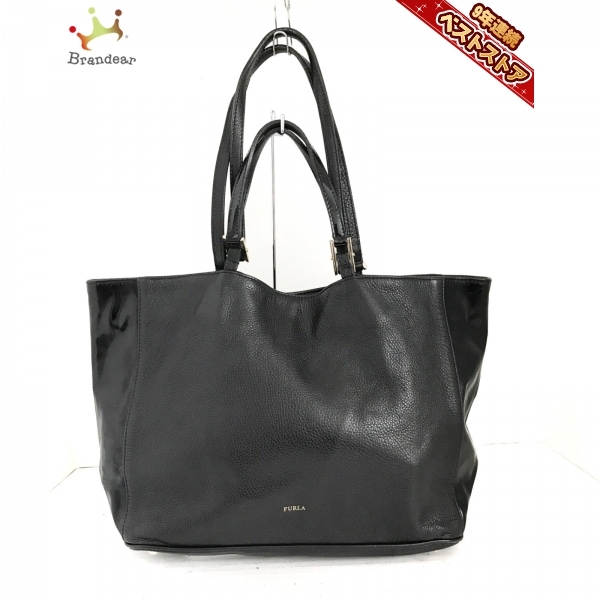 フルラ FURLA トートバッグ - レザー×エナメル（レザー） 黒 2way 
