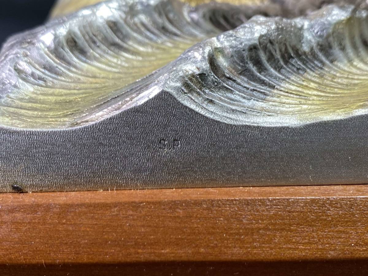1＃M/6201　関武比古　銀製 鳳凰宝船 置物 STERLING960刻印 細密細工 共箱 ガラスケース付　140サイズ 銀製 宝船 置物 ガラスケース付 SILVER 関
