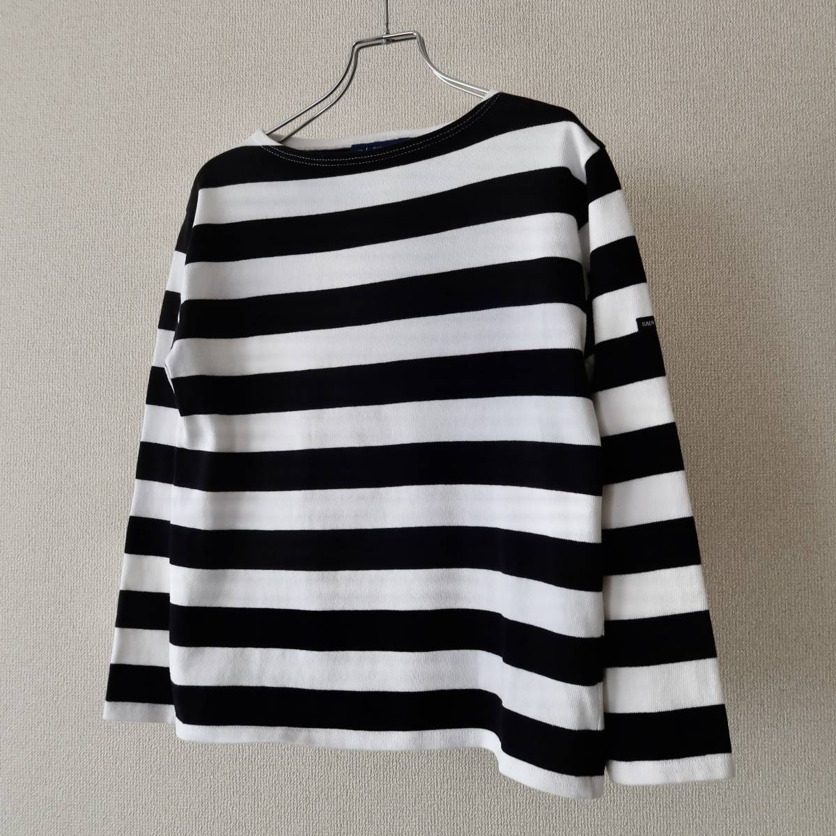 良品 SAINT JAMES ウェッソン ホワイト×ブラックボールドボーダー 