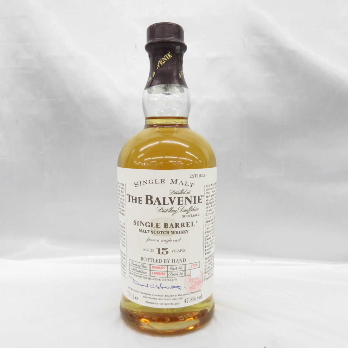 未開栓】The BALVENIE ザ・バルヴェニー 15年 シングルバレル 1992