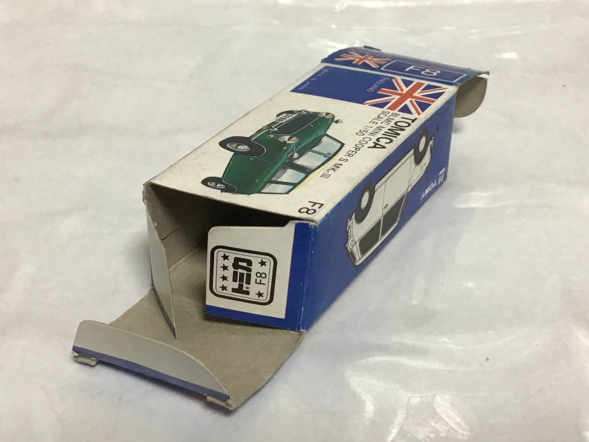 トミカ 青箱 箱付 F8 BLMC ミニクーパー S マーク Ⅲ モスグリーン