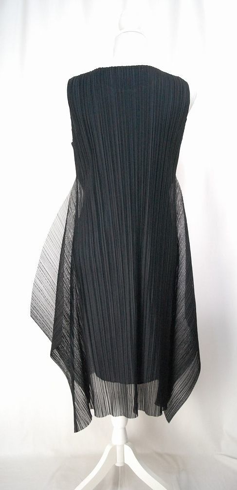 送料無料☆PLEATS PLEASE プリーツプリーズ 黒×紺 シフォン重ね  