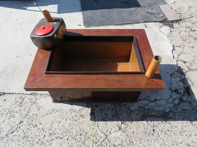 W☆火鉢　火鉢入れ　レトロ　アンティーク　木製　インテリア　現状品 ◎大きさ約50×75×32cm　引取限定　大阪和泉市