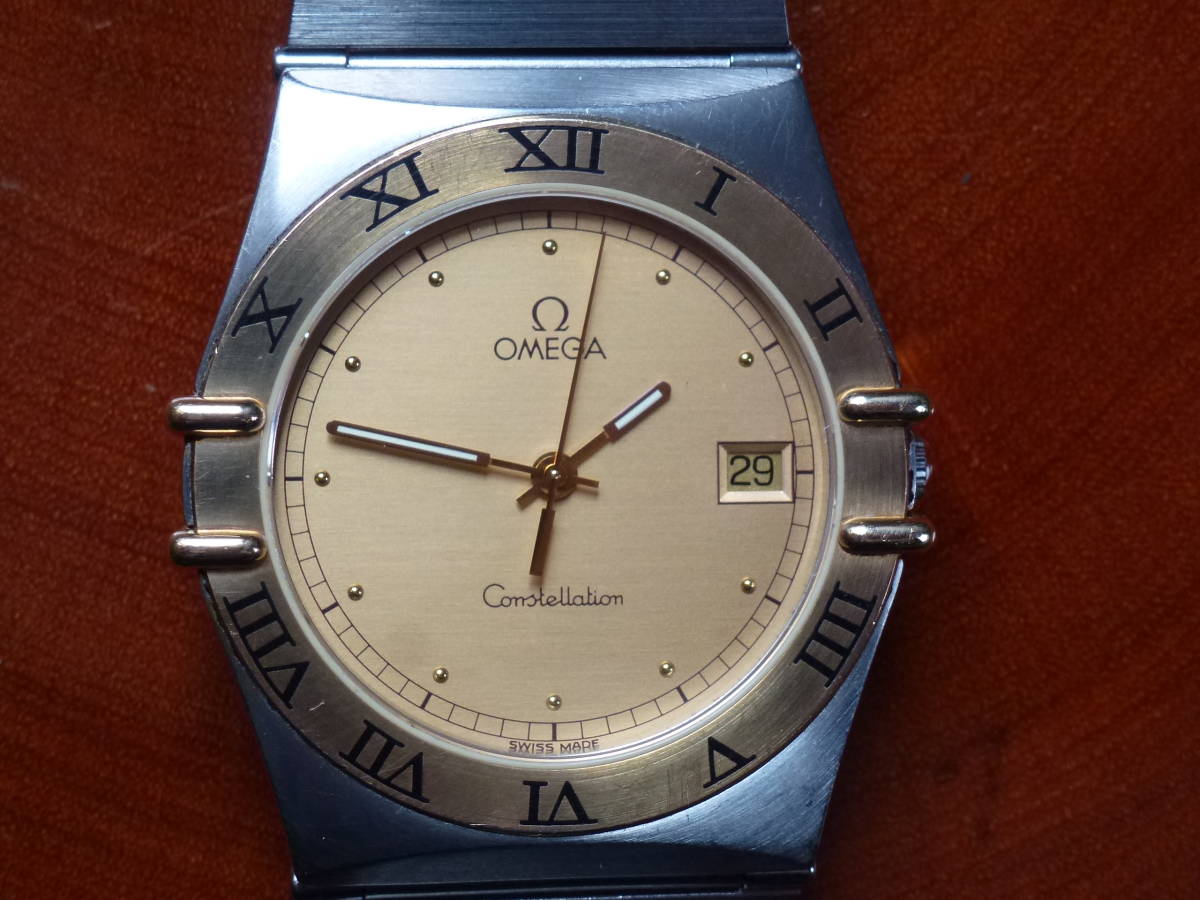ヴィンテージ オメガ コンステレーション 文字盤ゴールド メンズ 