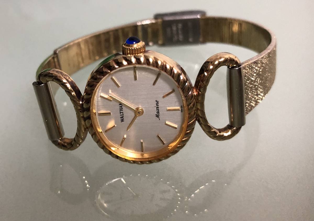 人気定番，限定セール 稼動品 WALTHAM ウォルサム 腕時計 レディース Mascine 手巻き スイス製 ゴールド アンティーク ヴィンテージ(ウォルサム)｜売買されたオークション情報、yahooの商品情報をアーカイブ公開 - オー ウォルサム