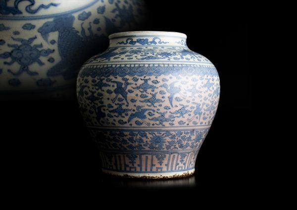 夢工房九谷 須田 菁華 造 染付 蝶蜻蛉画 火入 一雙 共