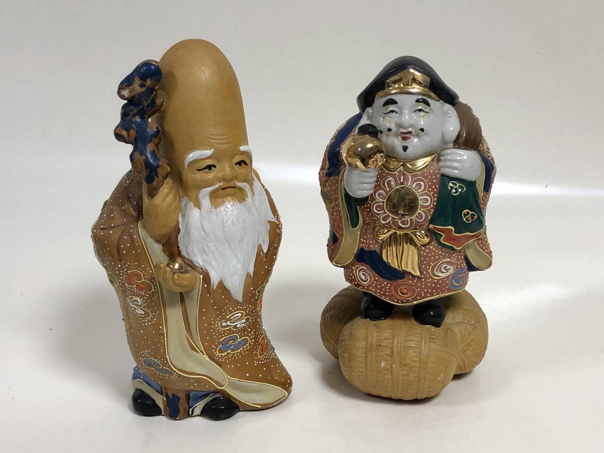  九谷焼 寿老人 大黒天 金彩色絵 七福神 置物 仏像 2点 ゼット 縁起物 サ46(その他)｜売買されたオークション情報、yahooの商品情報をアーカイブ公開 - オークファン 九谷