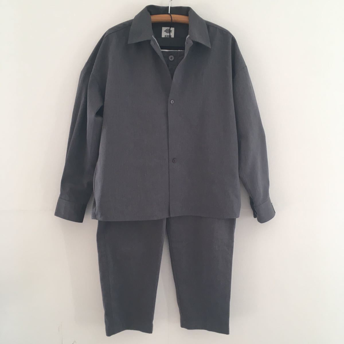 YM/489 Dickies ディッキーズ 上下セットアップ 2202-SH50-023-peg Dickies Relax Fit SHIRT&PANTS Gray