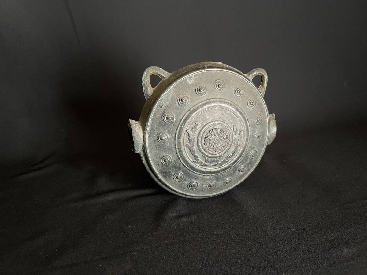 時代 純銀製 光南造 玉霰打出 蕾摘 急須 工芸品 美術品 銀瓶 煎茶道具
