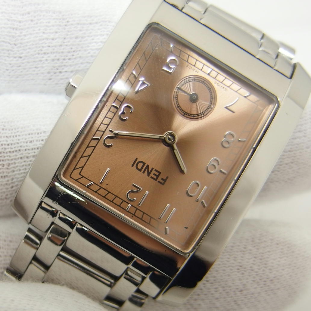 1円【一般中古】FENDI フェンディ/オロロジ/ピンク文字盤/スクエア
