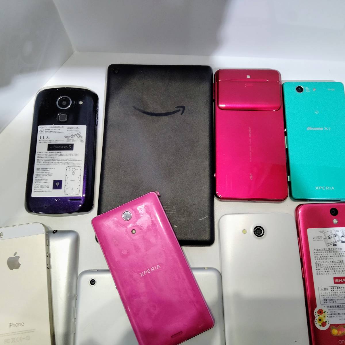 【D-358】ジャンク携帯電話おまとめ　ガラケー29台、Android8台、iPhone2台、iPad2台、kidle1台 ガラケー 携帯電話 まとめ ガラケー3台 古い携帯電話39台 ムスビー｜モバイル市場☆スマホ☆ガラケー☆ジャンク携帯☆50台