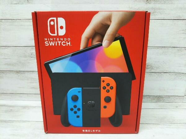 未使用品】 Nintendo Switch(有機ELモデル) Joy-Con(L)ネオンブルー/(R