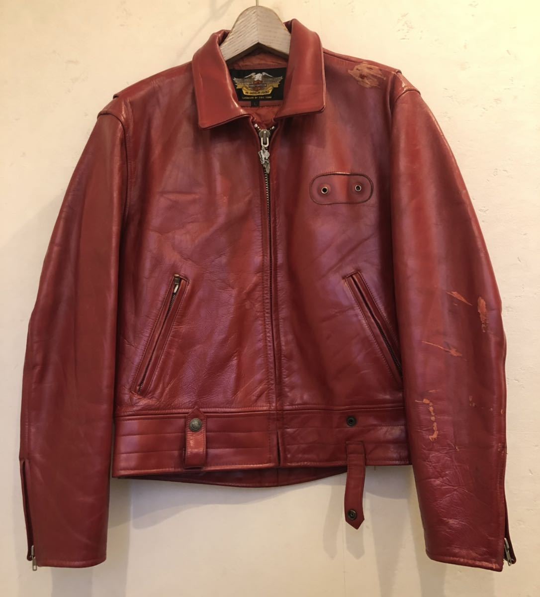 美品 ハーレーダビッドソン　シングルライダース　カウハイド HARLEY Davidson ハーレーディビットソン シングルライダース 公式