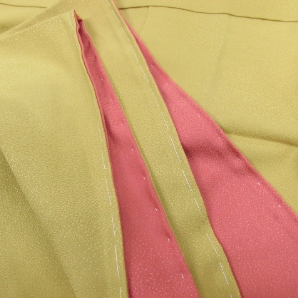 ☆着物10☆ 1円 絹 長襦袢 抽象 袖無双 身丈131cm 裄66cm [同梱可