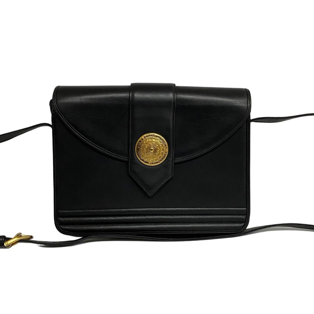 □ 極 美品 レア□ イヴサンローラン YSL ロゴ メダル 金具 レザー 