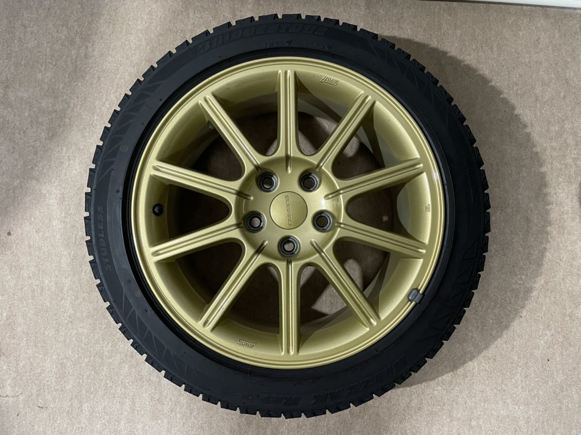 GDBインプレッサ 後期純正ホイール、ブレンボ対応 4本 (スタッドレス  