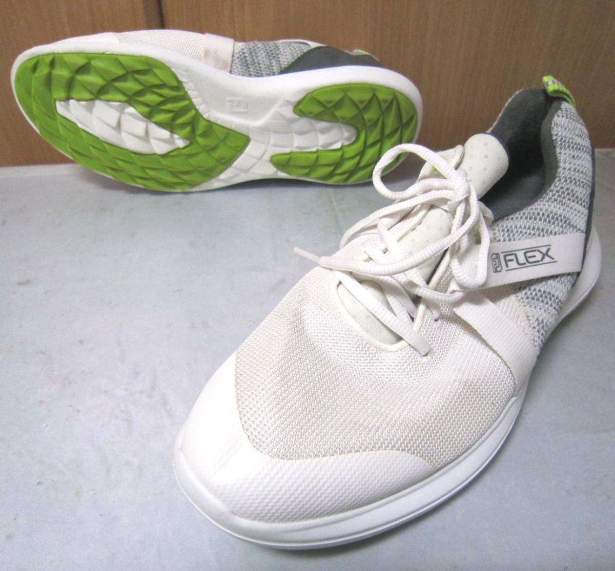 ゴルフシューズ/スパイクレス　　　FJ フットジョイ フレックス（56101J）白灰/黄緑　27cm US9 W　JS　　　　 FOOT JOY　FLEX　 　k2202a_1