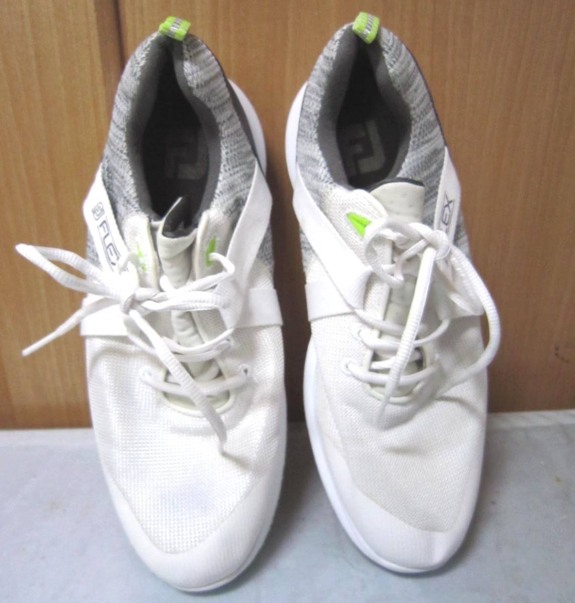 ゴルフシューズ/スパイクレス　　　FJ フットジョイ フレックス（56101J）白灰/黄緑　27cm US9 W　JS　　　　 FOOT JOY　FLEX　 　k2202a_3