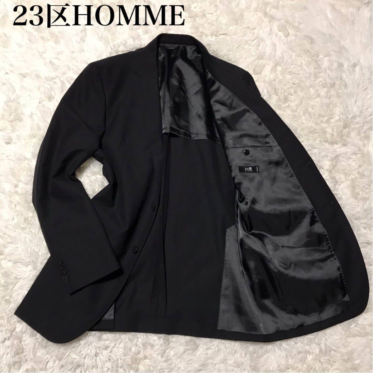 お買い得，安い 23区 HOMME 大きいサイズ 50 テーラードジャケット モヘア混 ブラック シャドーストライプ ウール L〜XL相当(XLサイズ以上)｜売買されたオークション情報、yahooの商品情報をアーカイブ公開 - オ XLサイズ以上