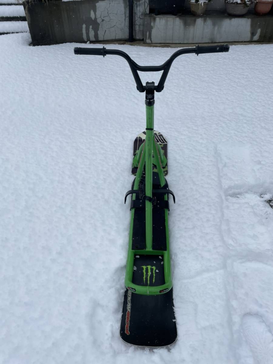 石川県 富山県 JykK スノースクート グリーン snowscoot 美中古 大人用  
