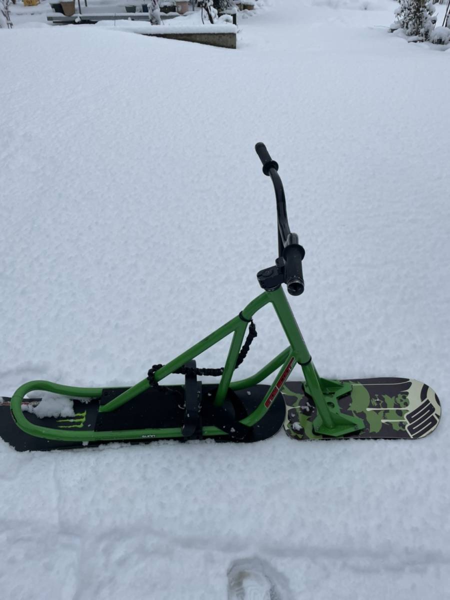 石川県 富山県 JykK スノースクート グリーン snowscoot 美中古 大人用  